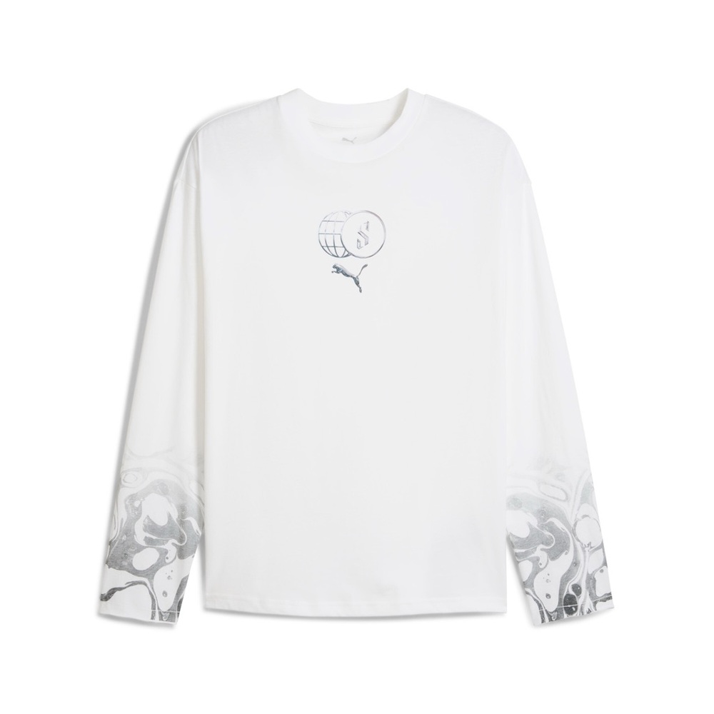 Puma Mens Small Scoot Lab Long Sleeve Basketball T-Shirt 100% Cotton